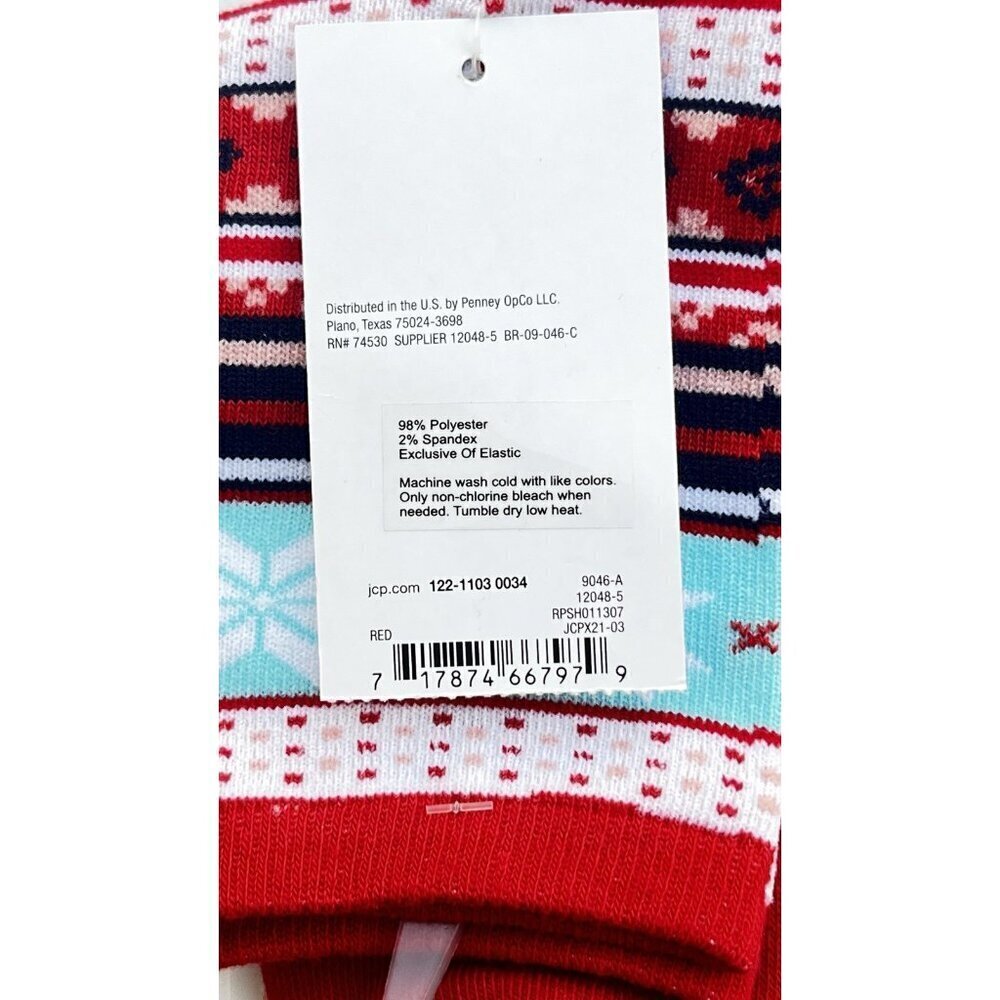 3 Mix it Pawsitive Red Holiday crew Socks and holiday slippers Shoe Size 4-10 - Picture 9 of 11